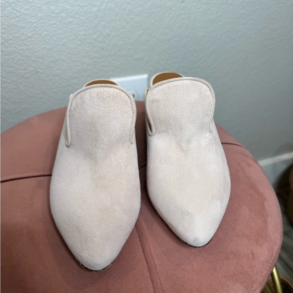 Thelma Suede Mule Heels Womens US 7.5-8 Light Pink Italian Leather Slip On - Picture 6 of 9